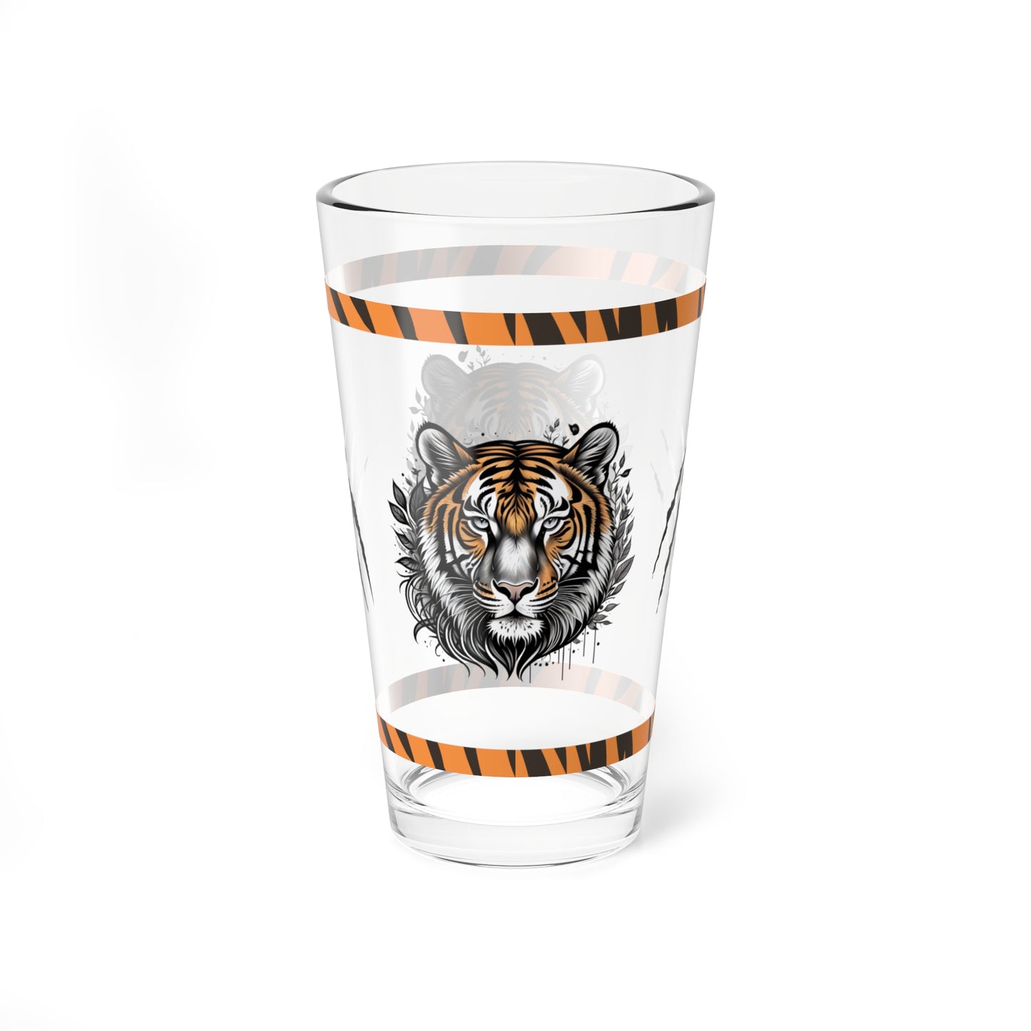 Empower Your Mind 16oz Tiger Pint Glass - Inspiring Strength, Courage, and Empowerment
