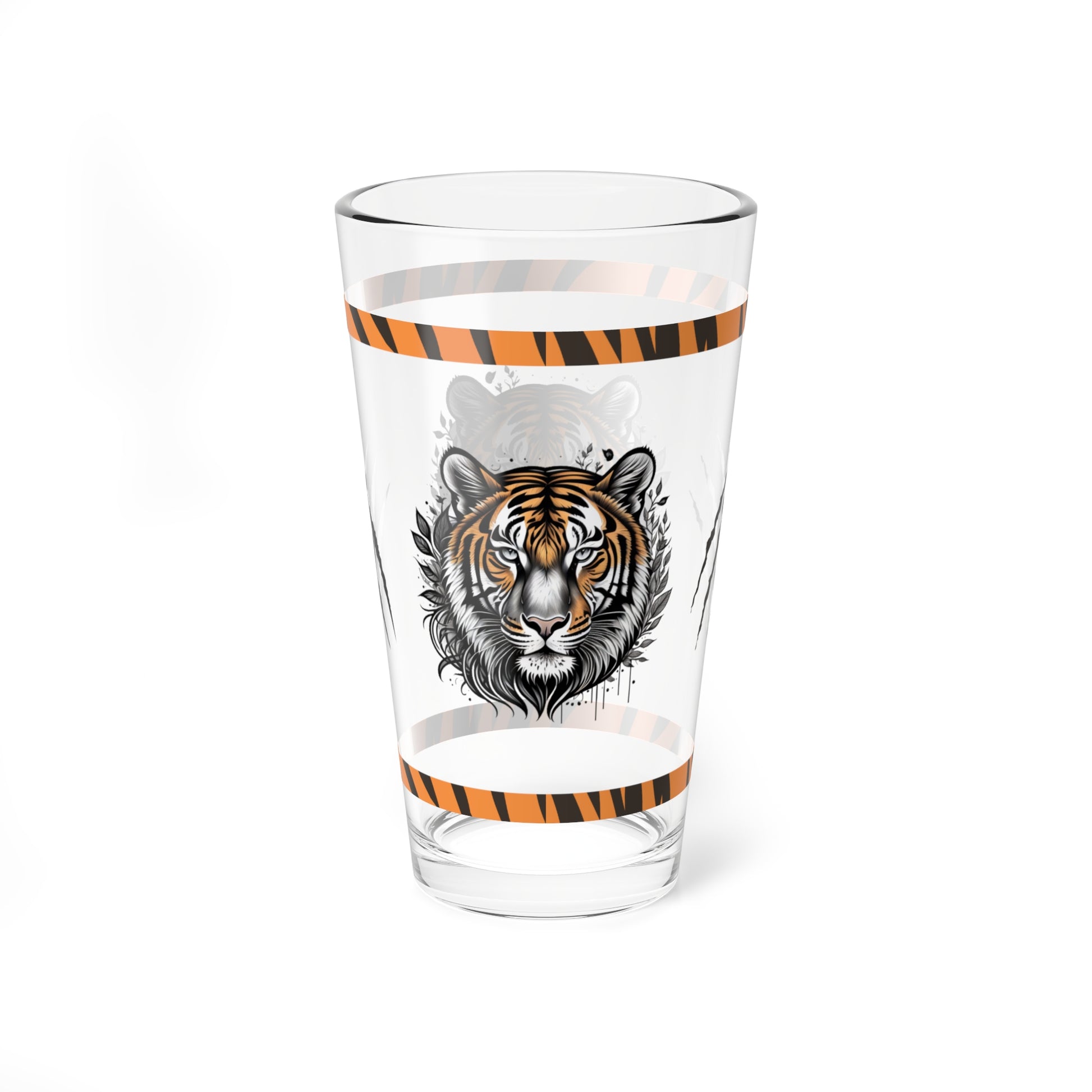 Empower Your Mind 16oz Tiger Pint Glass - Inspiring Strength, Courage, and Empowerment