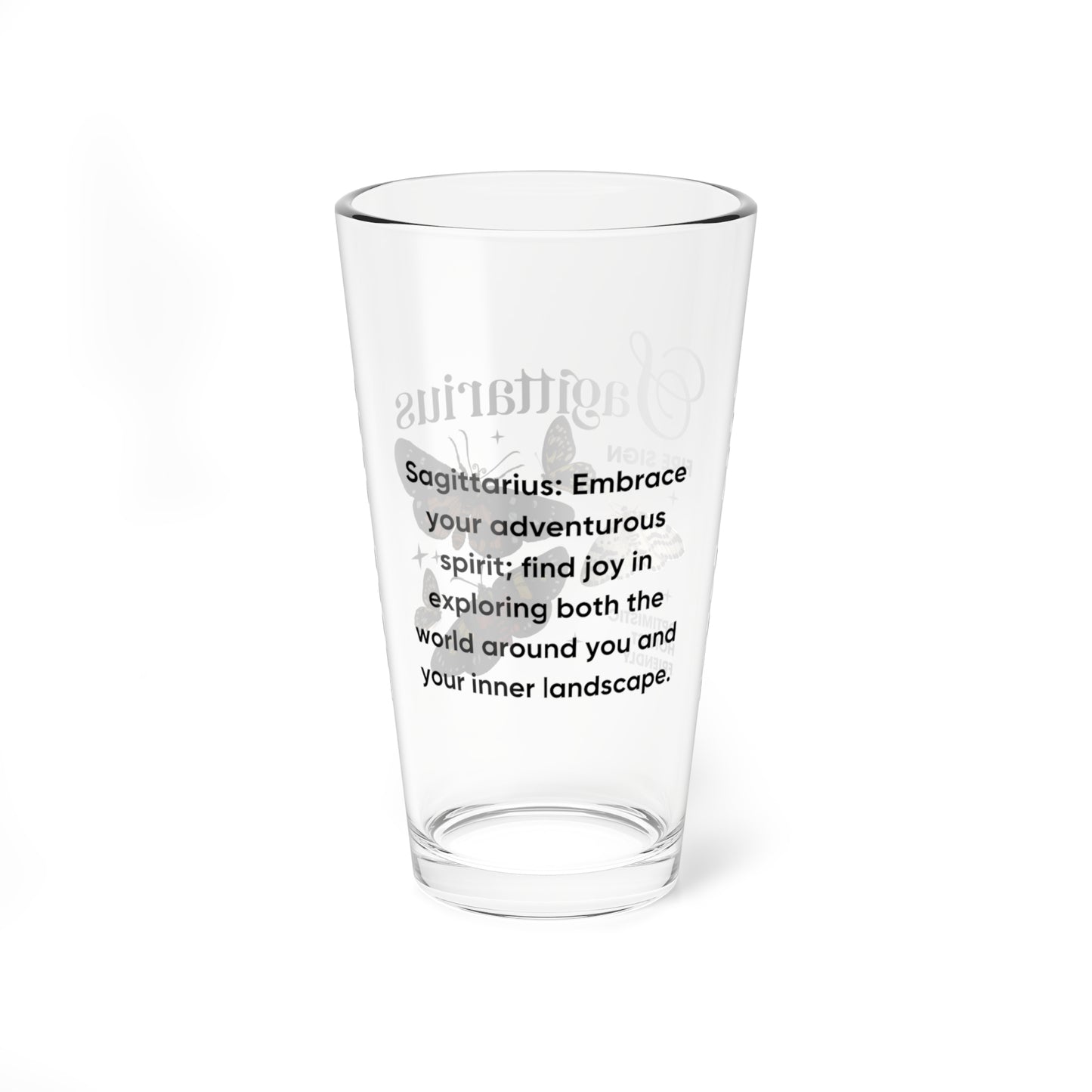 Sagittarius Zodiac Pint Glass 16oz, Astrology Drinkware, Horoscope Gift, Zodiac Glass, Birthday Gift, Cosmic Glassware, Astrology Themed Drinkware