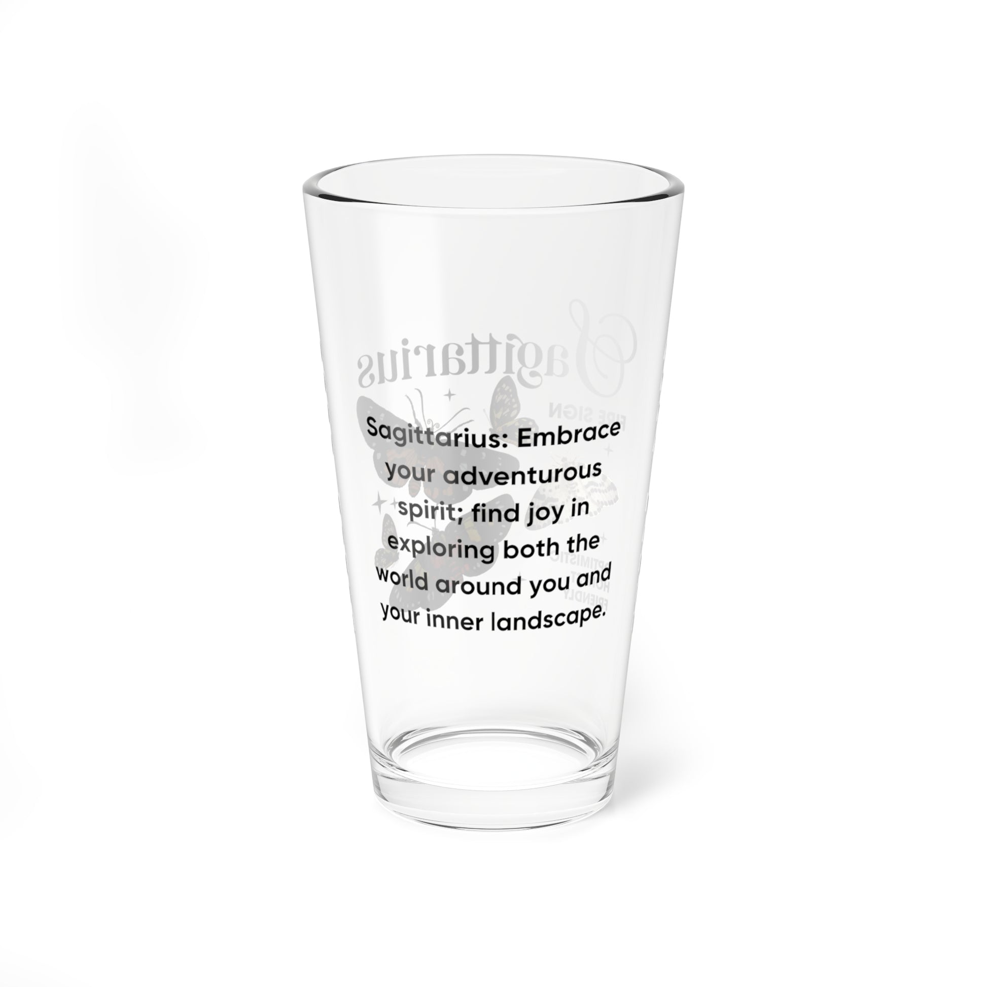 Sagittarius Zodiac Pint Glass 16oz, Astrology Drinkware, Horoscope Gift, Zodiac Glass, Birthday Gift, Cosmic Glassware, Astrology Themed Drinkware