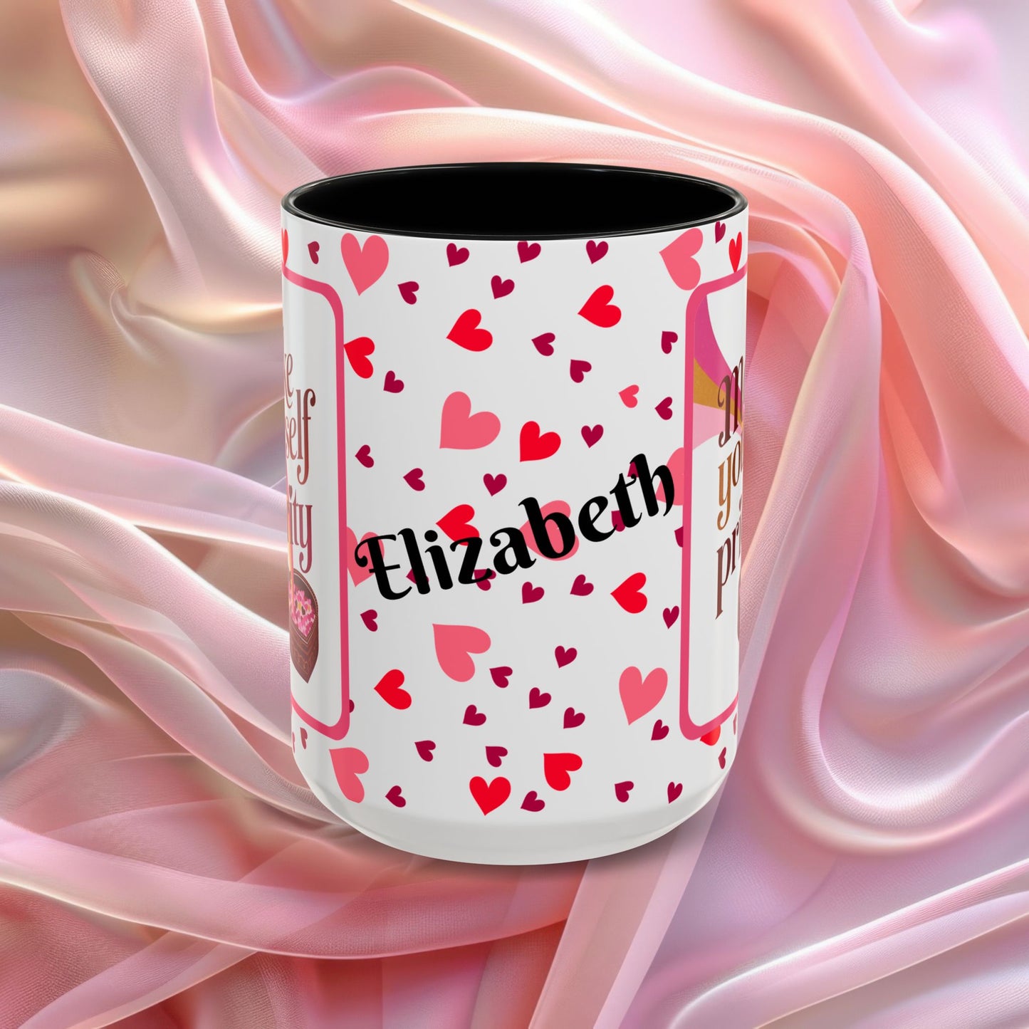 Make Yourself A Priority Valentines mug with wellness reminder, self care Valentine coffee cup
