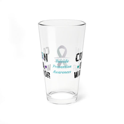 Cousin of a Warrior: Personalized Suicide Prevention Awareness Warrior Pint Glass - Proud Family Member