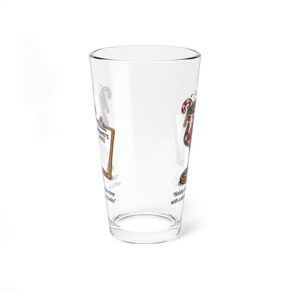 Holiday Cheer? I'll Take Mine With A Side Of Therapy, Thanks, Christmas Pint Glass, 16oz