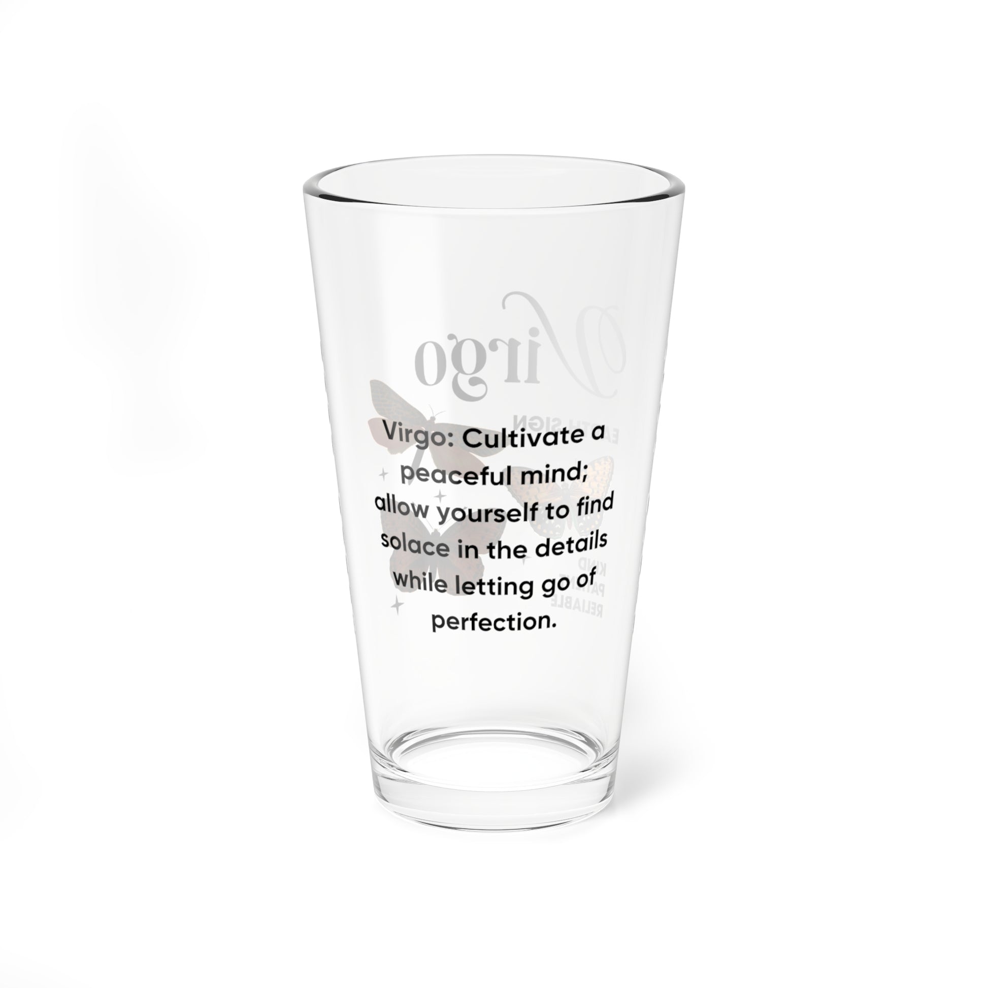 Virgo Zodiac Pint Glass 16oz, Astrology Drinkware, Horoscope Gift, Zodiac Glass, Birthday Gift, Cosmic Glassware, Astrology Themed Drinkware