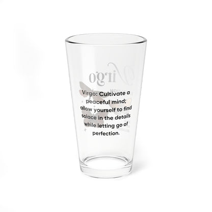 Virgo Zodiac Pint Glass 16oz, Astrology Drinkware, Horoscope Gift, Zodiac Glass, Birthday Gift, Cosmic Glassware, Astrology Themed Drinkware