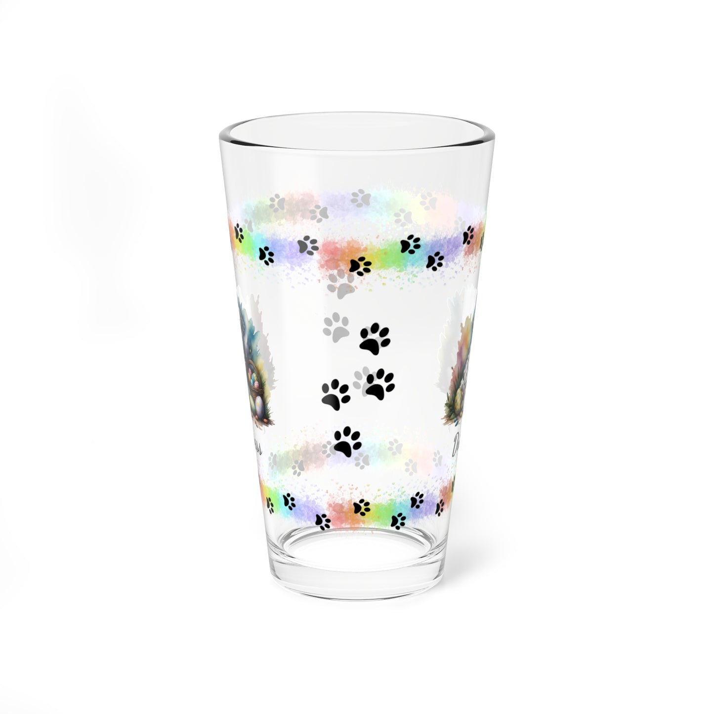 Dalmatian Personalized Easter Puppy 16oz Pint Glass - Custom Dog Design, Mental Health Gift, Easter Décor, and Festive Celebrations