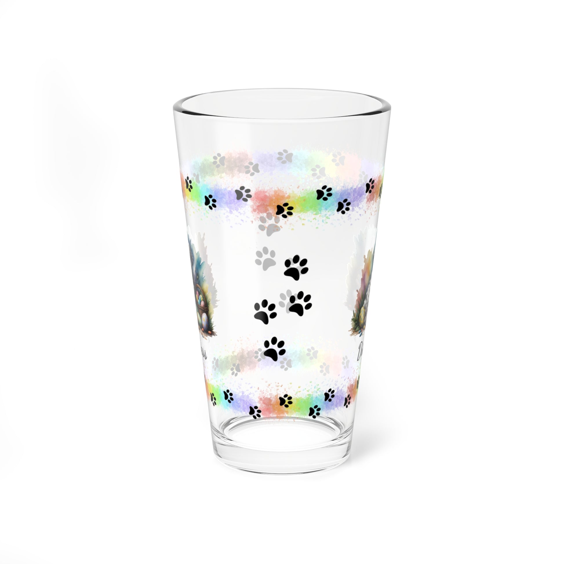 Dalmatian Personalized Easter Puppy 16oz Pint Glass - Custom Dog Design, Mental Health Gift, Easter Décor, and Festive Celebrations