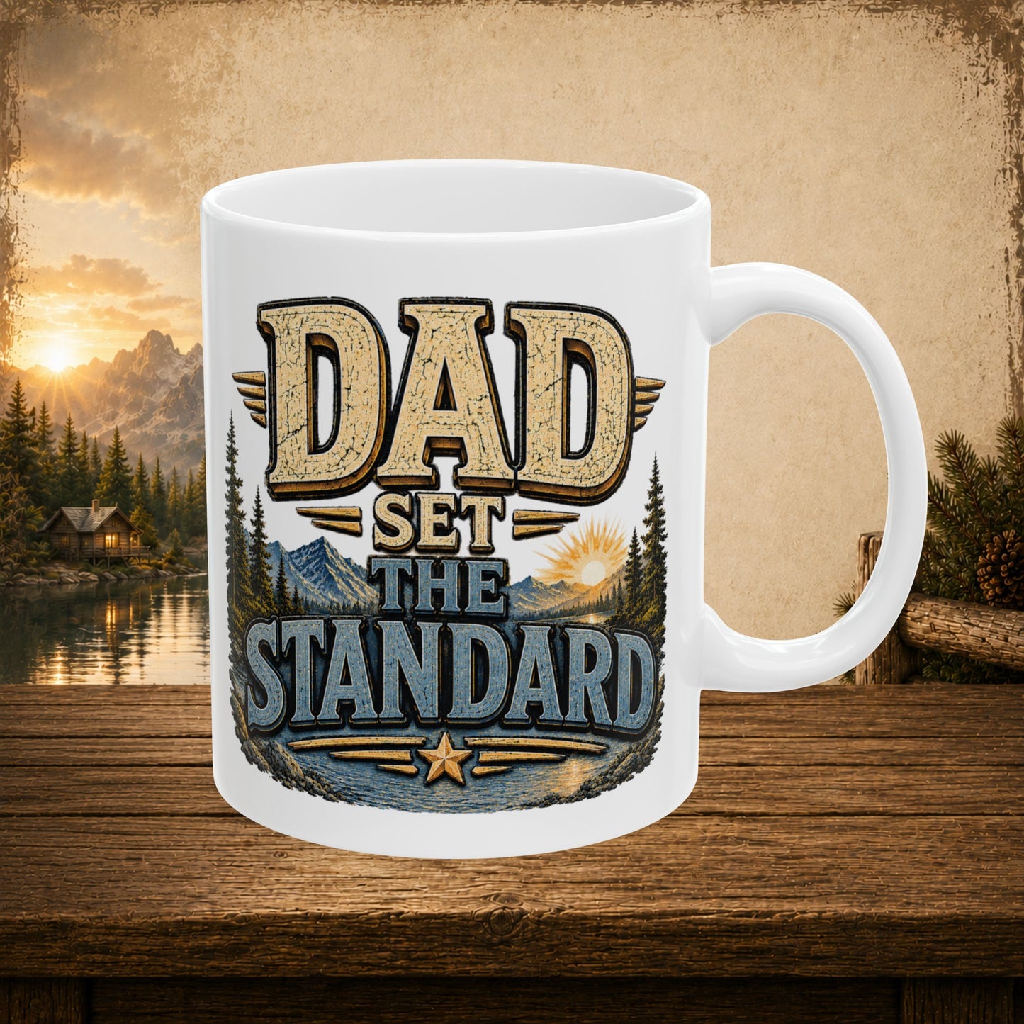 Dad set the standard personalized mug, Father’s Day gift for a dad who raised the bar