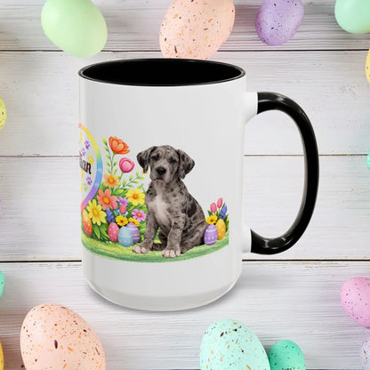 Shop our great dane merle puppy easter mug featuring the 15oz style option from MySisterIsASurvivor.