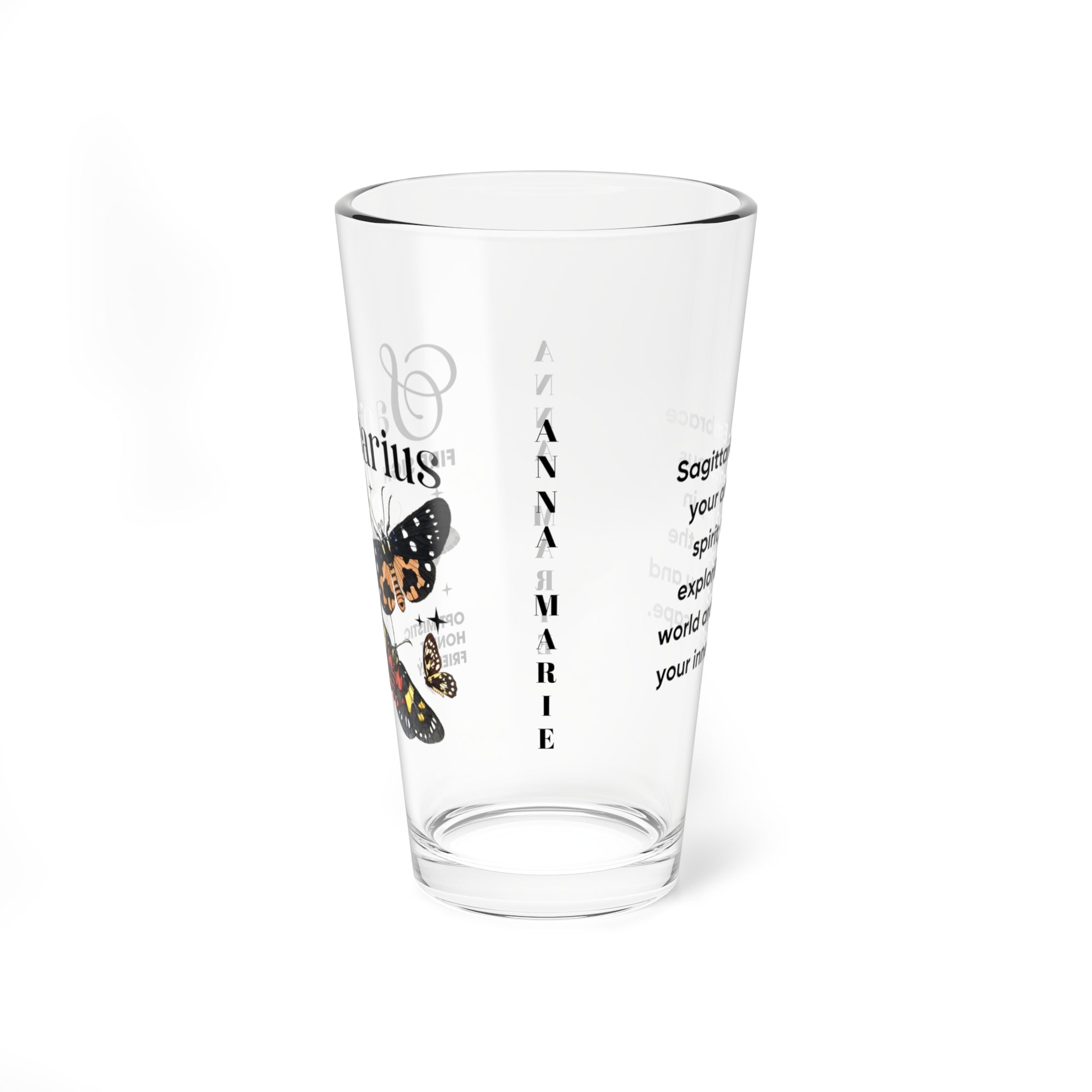 Sagittarius Zodiac Pint Glass 16oz, Astrology Drinkware, Horoscope Gift, Zodiac Glass, Birthday Gift, Cosmic Glassware, Astrology Themed Drinkware