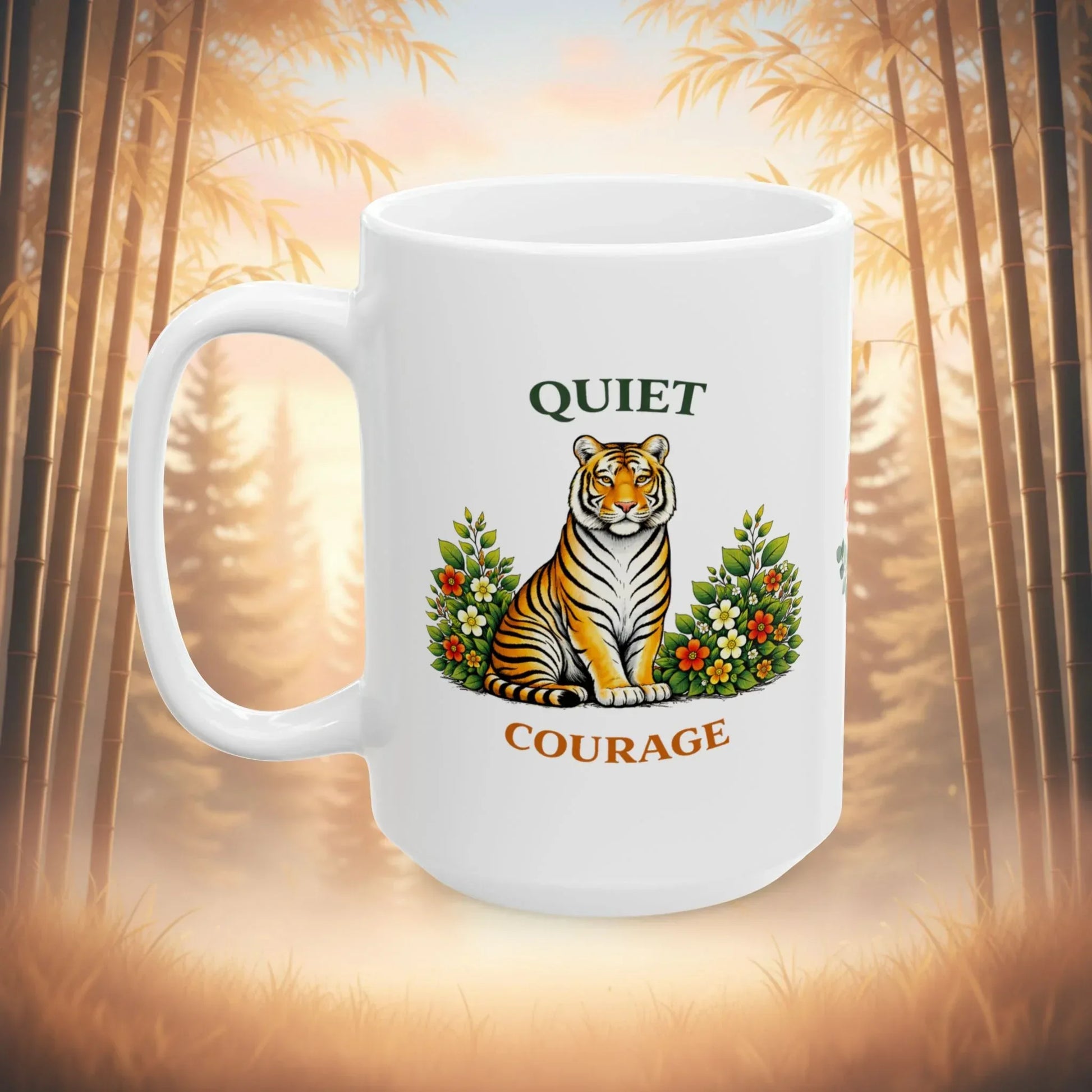 Shop our premium quiet courage tiger mug from MySisterIsASurvivor.