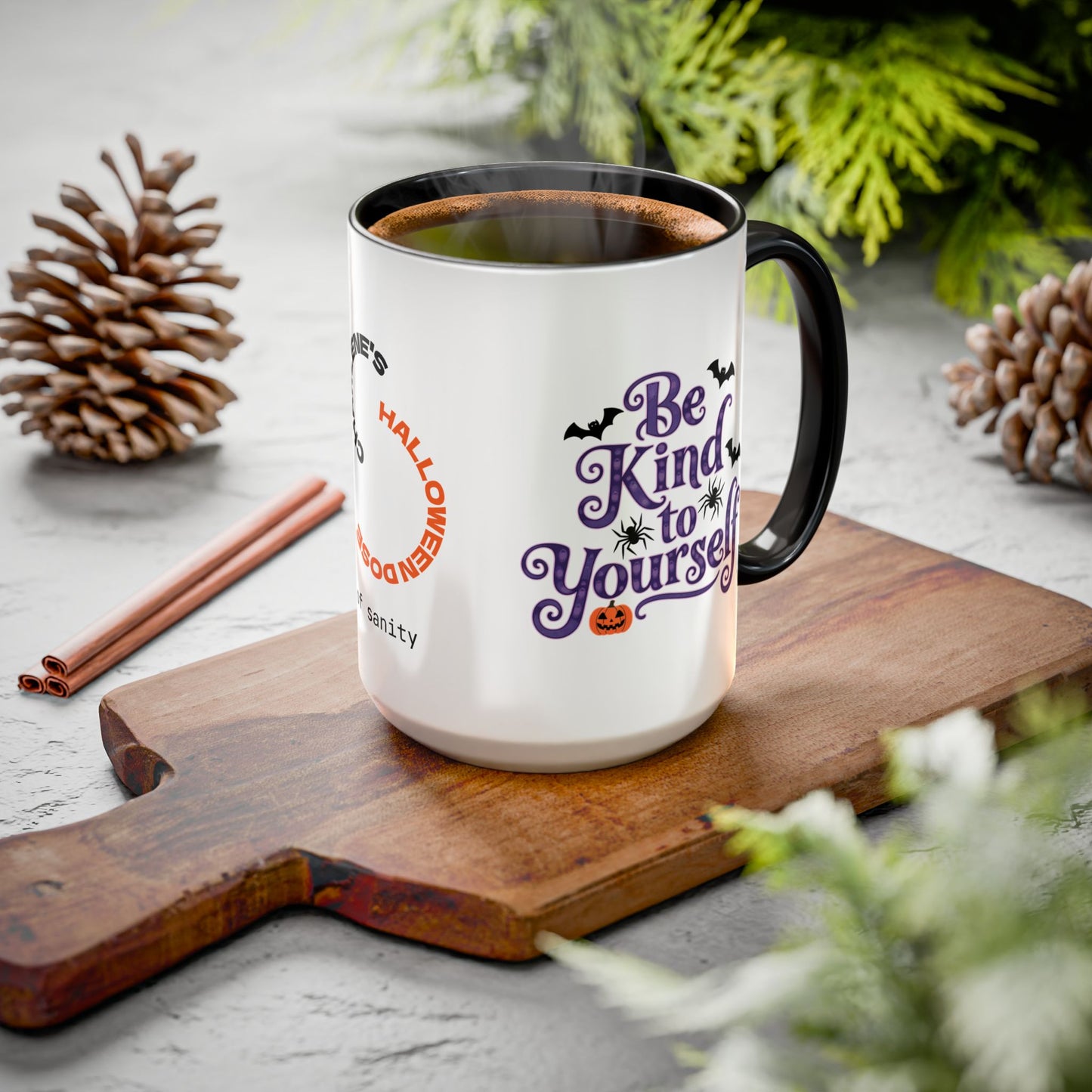 Be Kind to Yourself Halloween Mug - Personalized "Be Kind to Yourself" Coffee Cup Gift