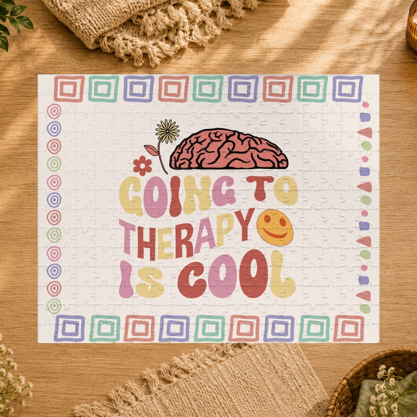 Going to Therapy Is Cool - Affirmation Puzzle Gift for Survivors and Puzzle Lovers