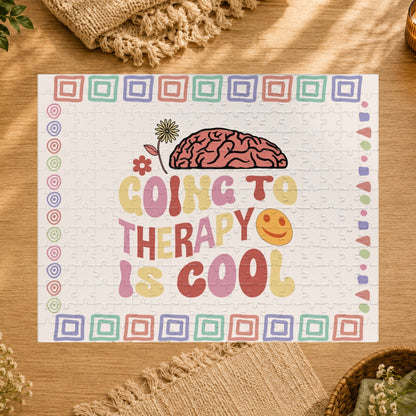 Going to Therapy Is Cool - Affirmation Puzzle Gift for Survivors and Puzzle Lovers