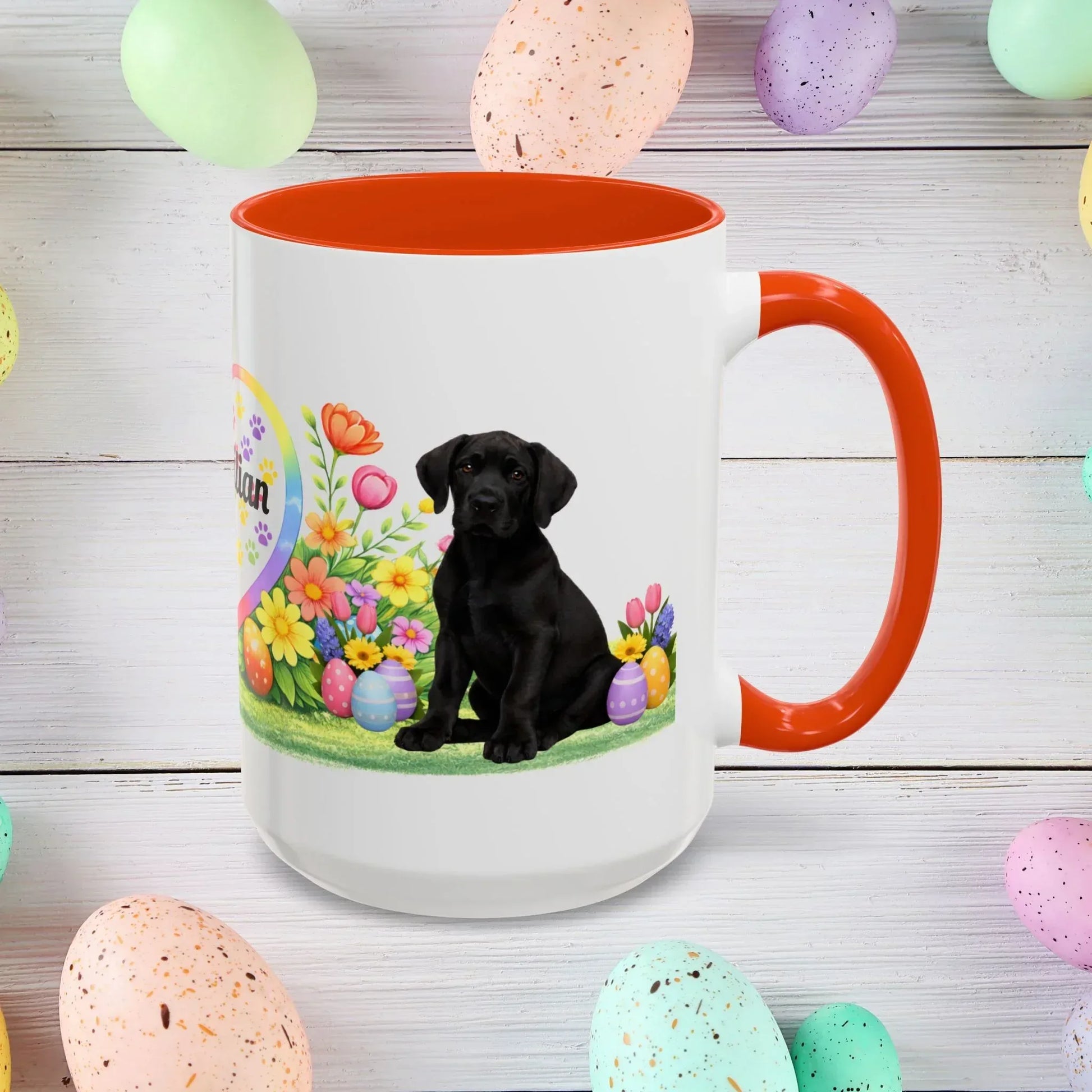 Shop our great dane black puppy easter mug featuring the 15oz style option from MySisterIsASurvivor.