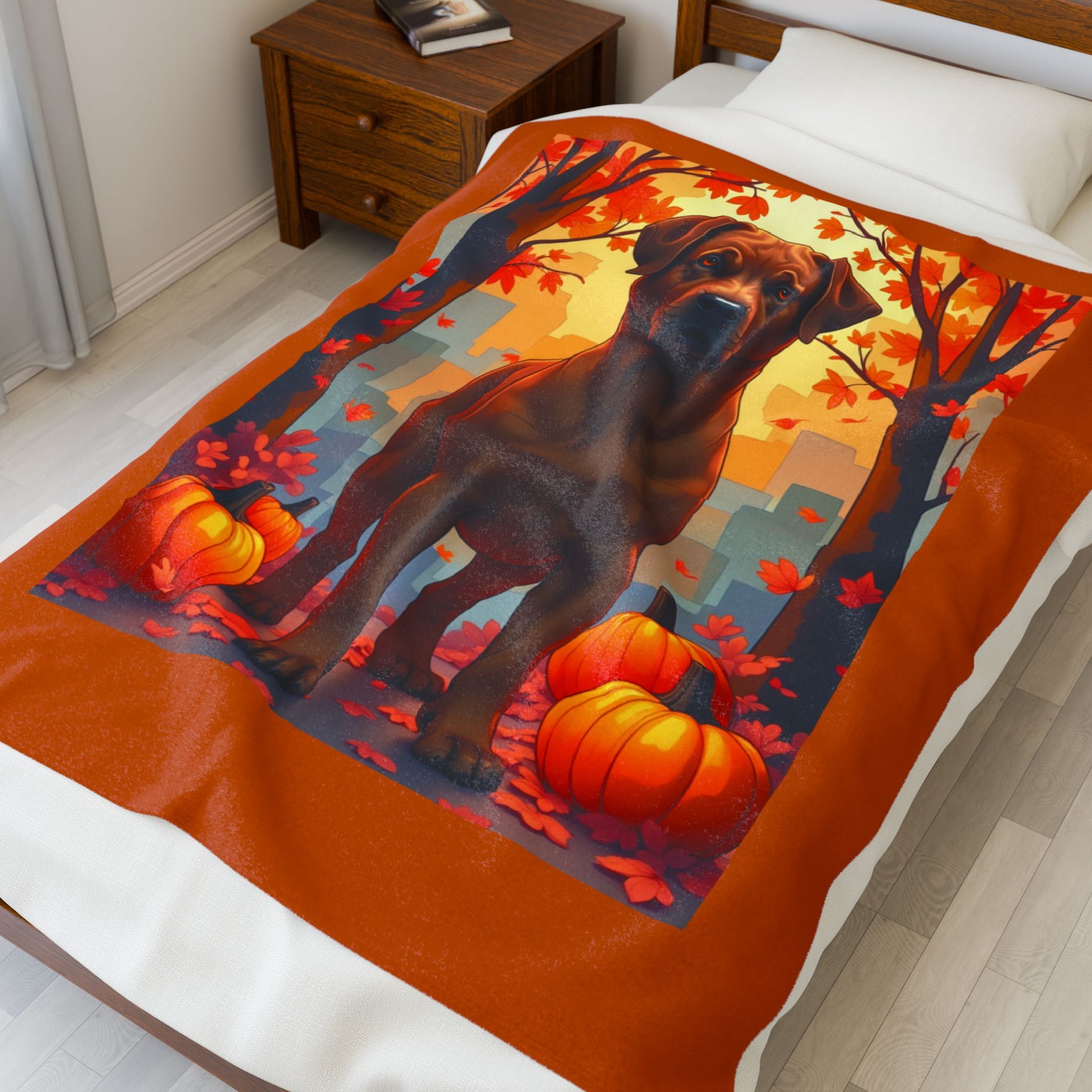 Red Rottweiler velveteen plush blanket, personalized dog throw, cozy gift for loyal Rottie fans - MySisterIsASurvivor