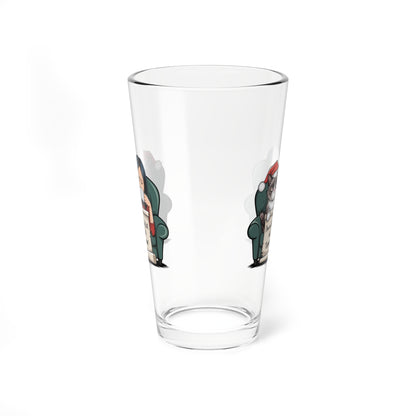 I'm On The Naughty List, But It's Called Coping Mechanism, Christmas Pint Glass, 16oz