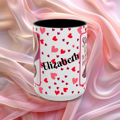 Stay Kind To Your Mind Valentines mug promoting mindfulness and balance, Valentine themed coffee cup