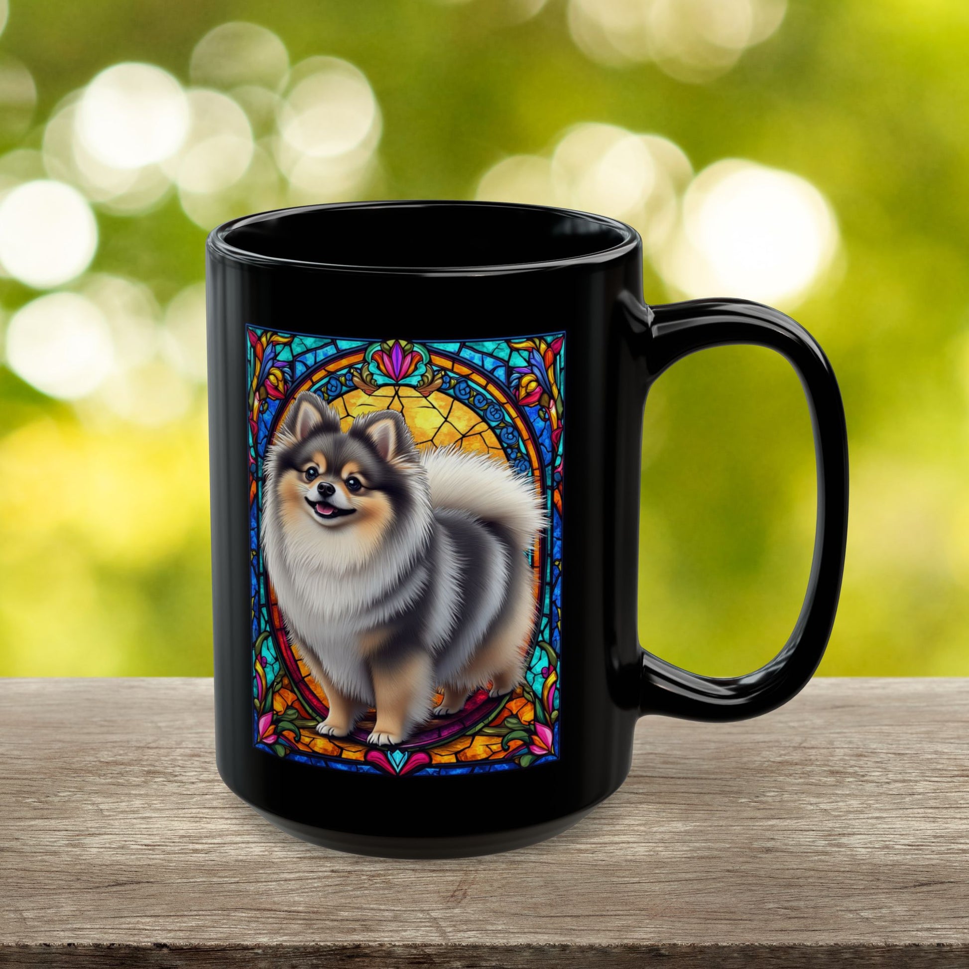 Wolf sable Pomeranian personalized name coffee mug
