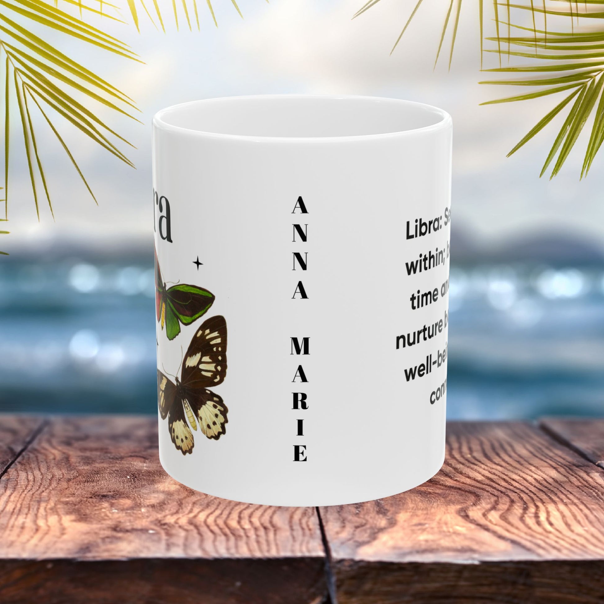 Libra Personalized Zodiac Mug, Gift for Libra, Horoscope Gift, Libra Birthday, Butterfly Design, Astrology Libra Mug, Libra Zodiac Sign, Zodiac Gift
