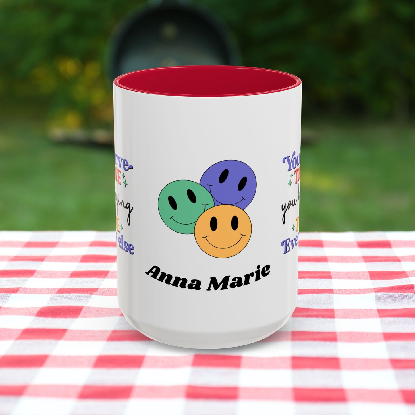 You Deserve the Love You Keep Trying to Give Everyone Else - Custom Retro Self-Care Mug for Emotional Wellness