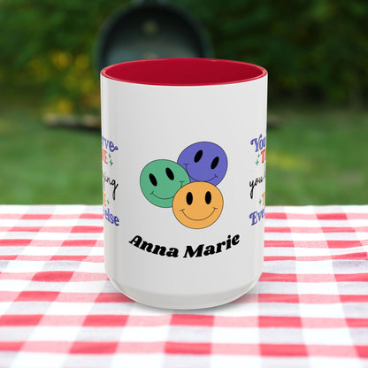 You Deserve the Love You Keep Trying to Give Everyone Else - Custom Retro Self-Care Mug for Emotional Wellness