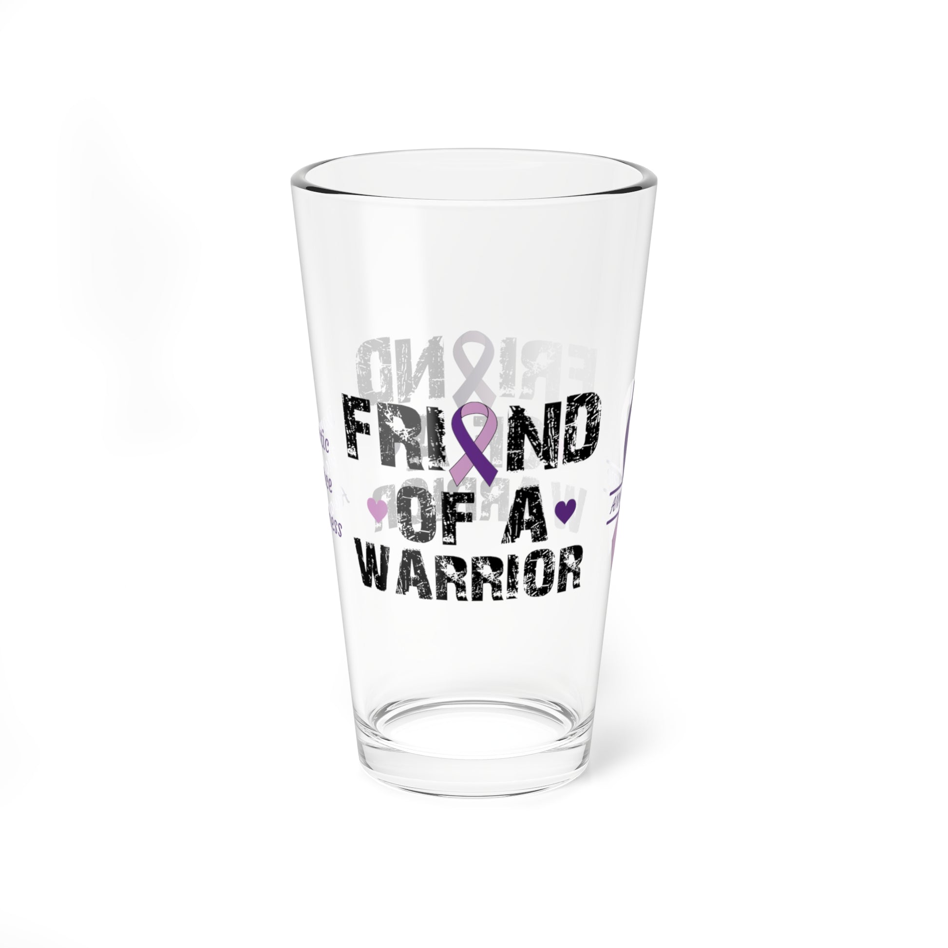 Friend of a Warrior: Personalized Domestic Violence Awareness Warrior Pint Glass - Proud Family Member