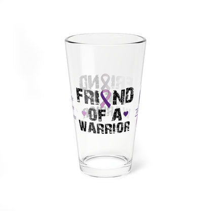 Friend of a Warrior: Personalized Domestic Violence Awareness Warrior Pint Glass - Proud Family Member