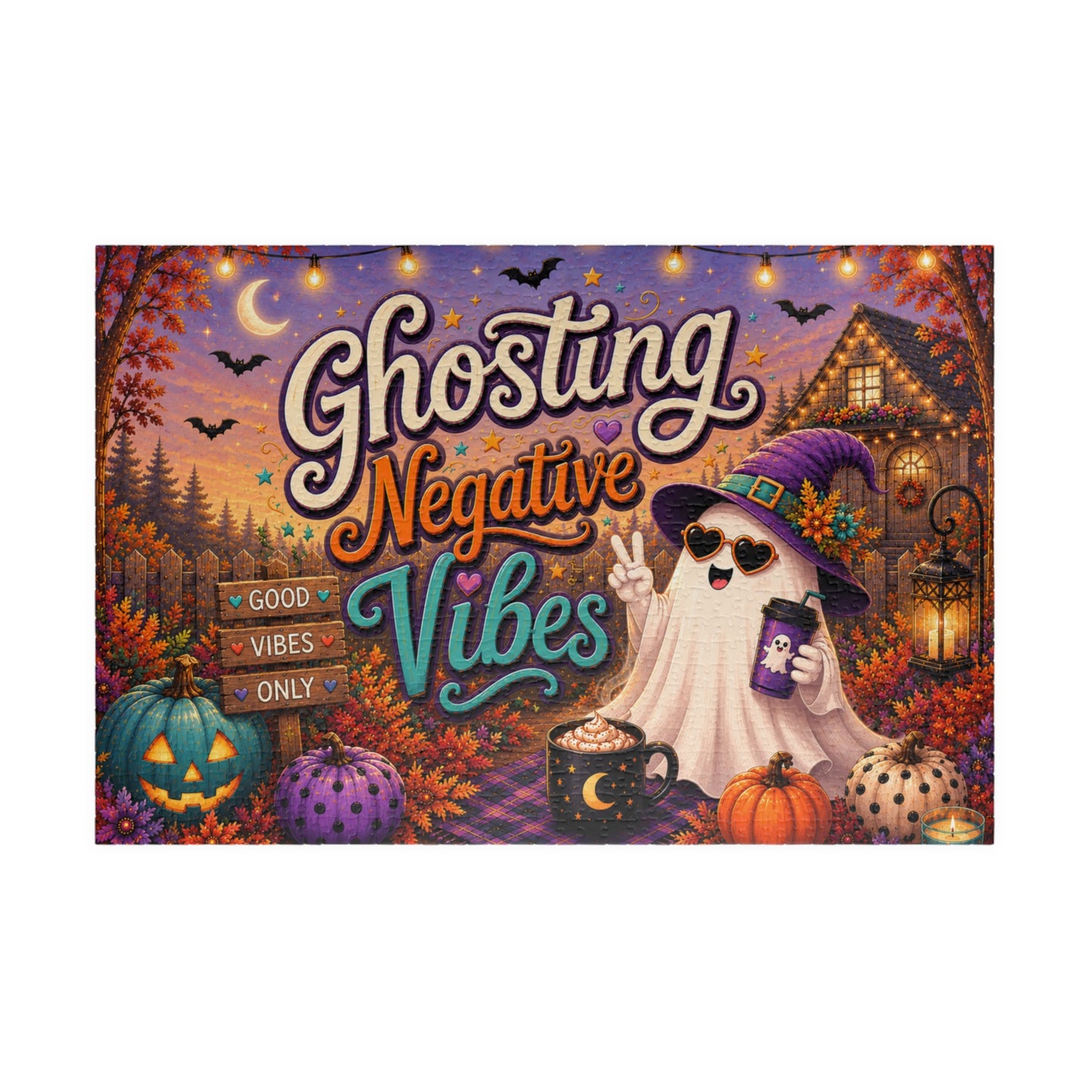 Ghosting Negative Vibes Halloween Puzzle