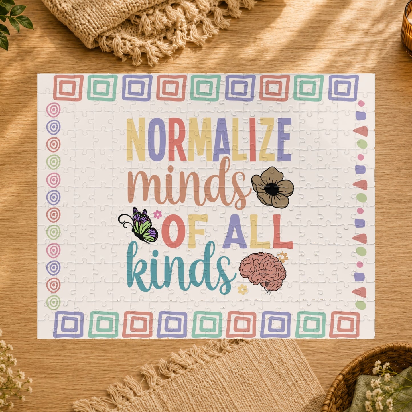 Normalize Minds of All Kinds - Affirmation Puzzle Gift for Survivors and Puzzle Lovers