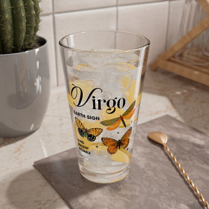 Virgo Zodiac Pint Glass 16oz, Astrology Drinkware, Horoscope Gift, Zodiac Glass, Birthday Gift, Cosmic Glassware, Astrology Themed Drinkware