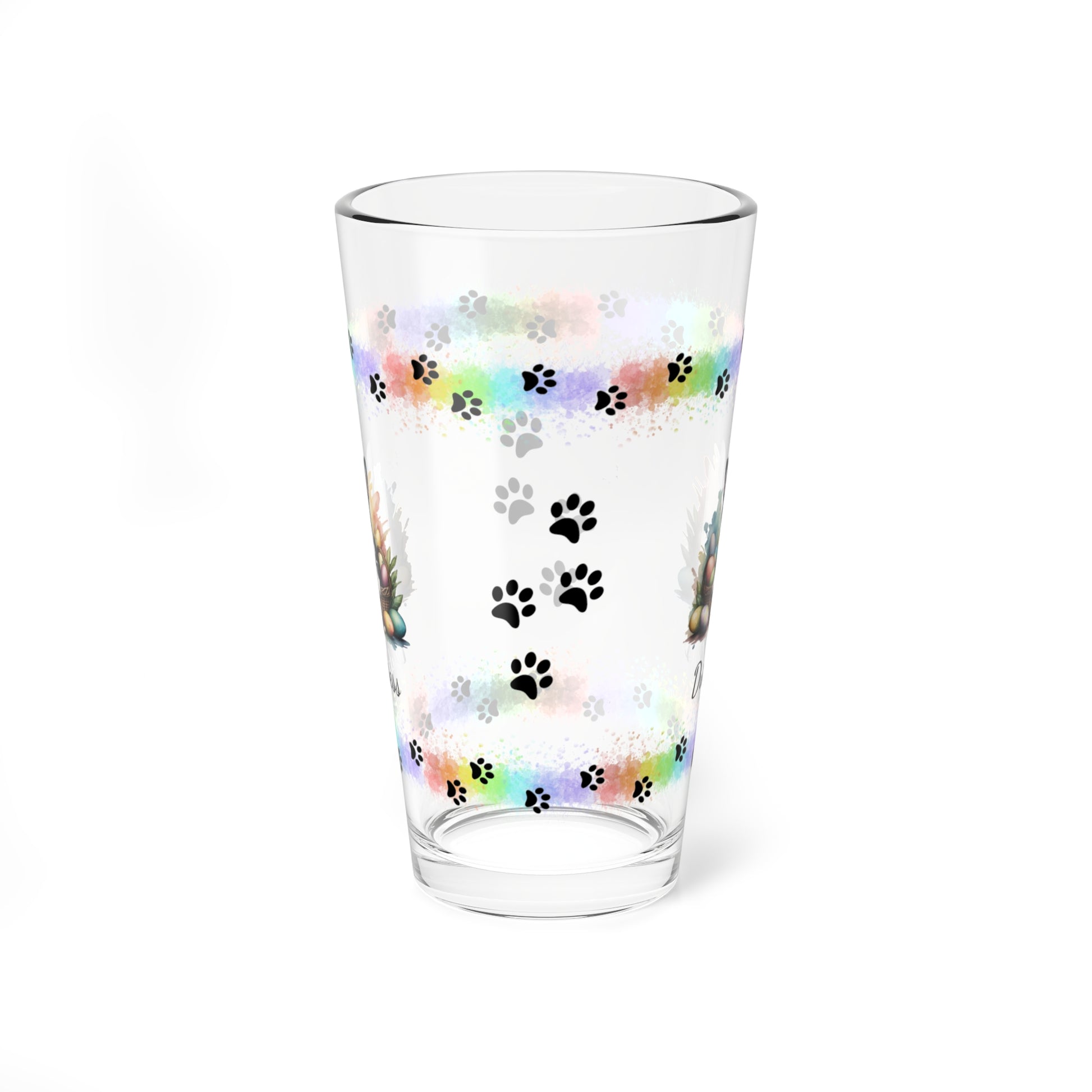Boston Terrier Personalized Easter Puppy 16oz Pint Glass - Custom Dog Design, Mental Health Gift, Easter Décor, and Festive Celebrations
