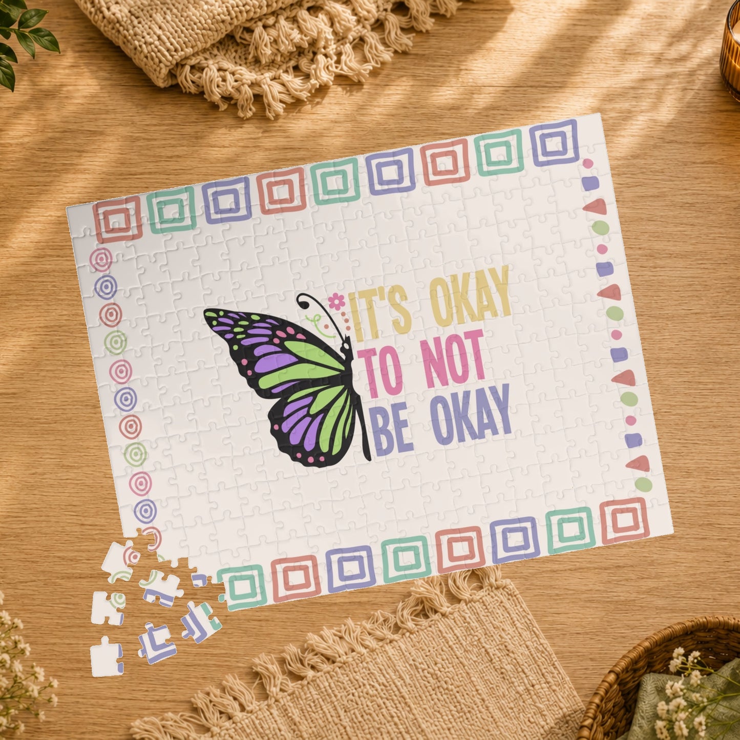 It's Okay to Not Be Okay - Affirmation Puzzle Gift for Survivors and Puzzle Lovers