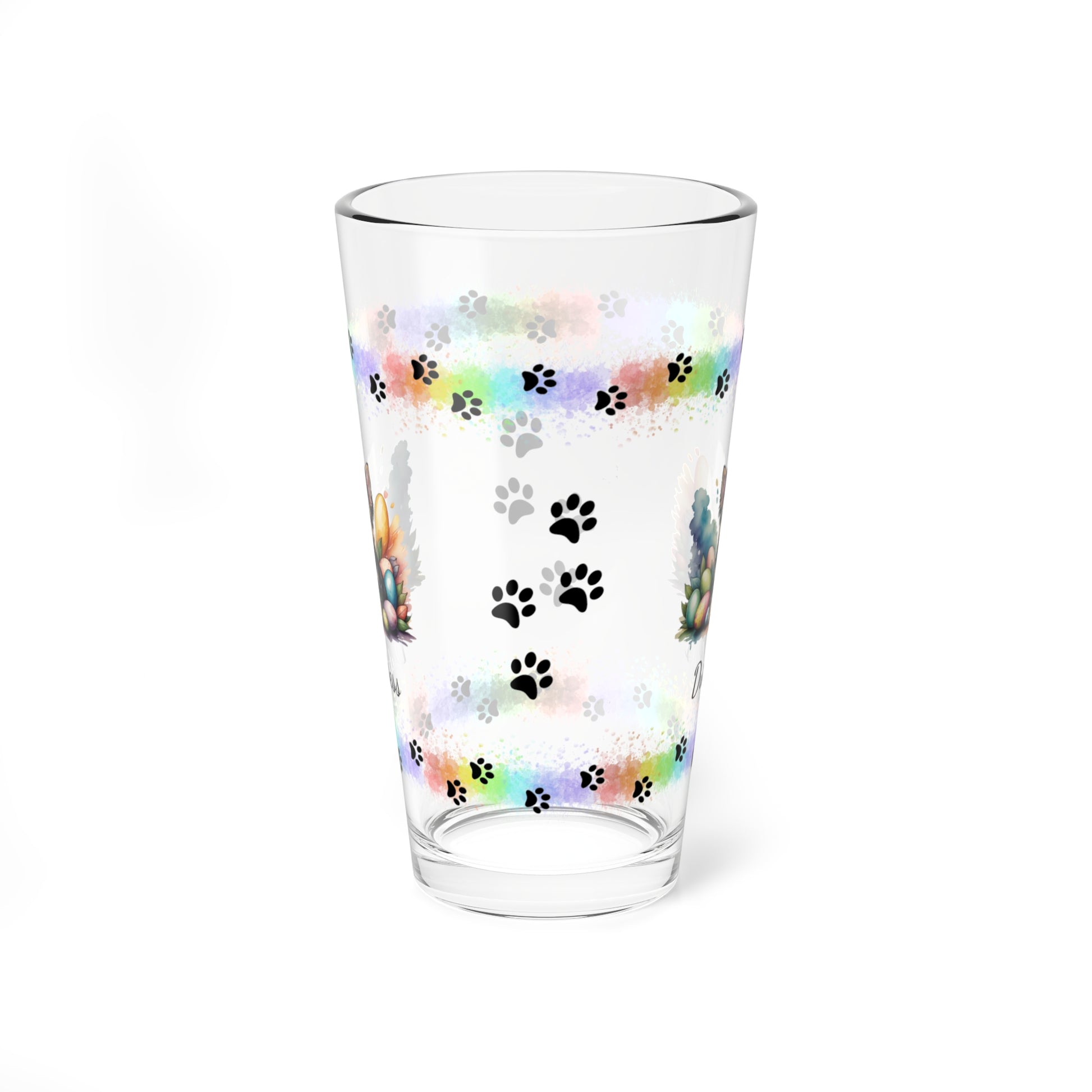 Yorkshire Terrier Personalized Easter Puppy 16oz Pint Glass - Custom Dog Design, Mental Health Gift, Easter Décor, and Festive Celebrations