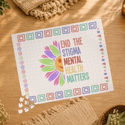 End the Stigma - Mental Health Matters Affirmation Puzzle Gift for Survivors and Puzzle Lovers