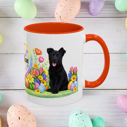 Shop our german shepherd black puppy easter mug featuring the 11oz style option from MySisterIsASurvivor.