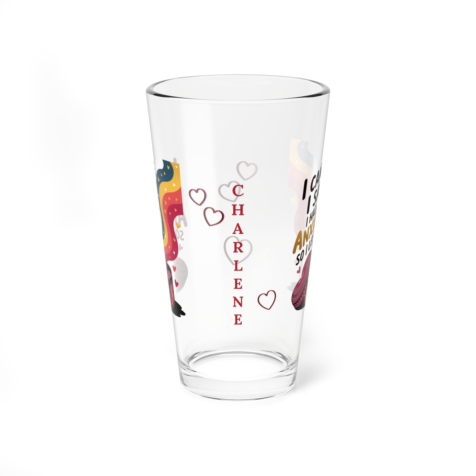 I Came. I Saw. I Had Anxiety So I Left: Personalized Valentine's Day Affirmation Pint Glass – Valentine's Day Self-Care Gift, Mindful Positivity Drinkware