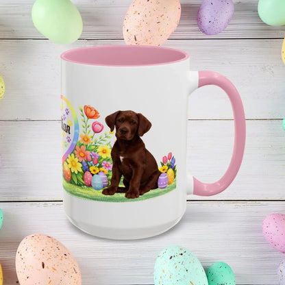 Shop our great dane chocolate puppy easter mug featuring the 15oz style option from MySisterIsASurvivor.
