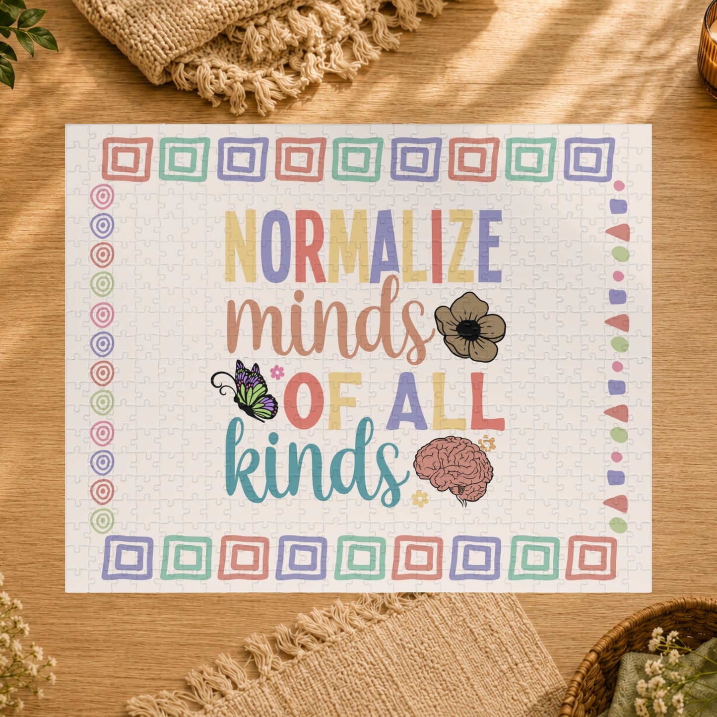 Normalize Minds of All Kinds - Affirmation Puzzle Gift for Survivors and Puzzle Lovers