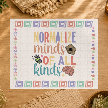 Normalize Minds of All Kinds - Affirmation Puzzle Gift for Survivors and Puzzle Lovers