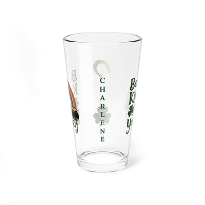 Be Kind To Yourself: Personalized St. Patrick's Day Pint Glass - Customizable Name for Happiness and Positivity