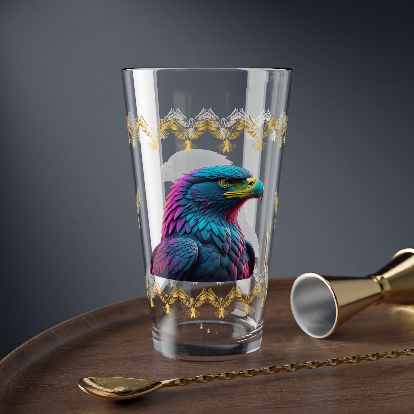 Eagle's Fortitude 16oz Eagle Pint Glass - Symbol of Strength, Resilience, and Mental Health Awareness