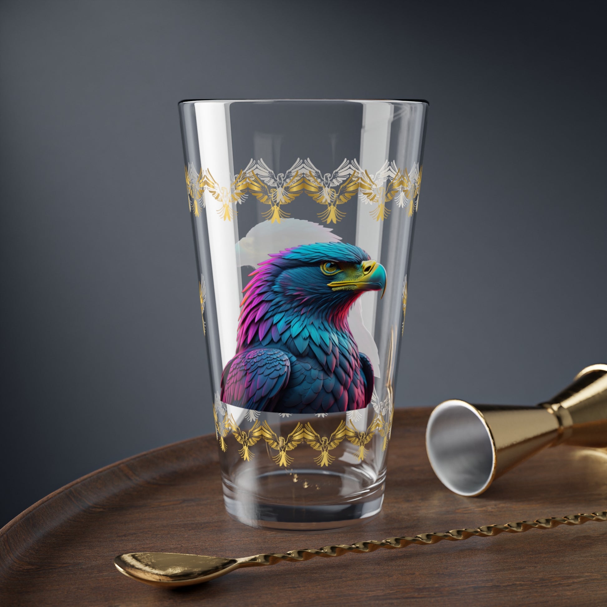 Eagle's Fortitude 16oz Eagle Pint Glass - Symbol of Strength, Resilience, and Mental Health Awareness