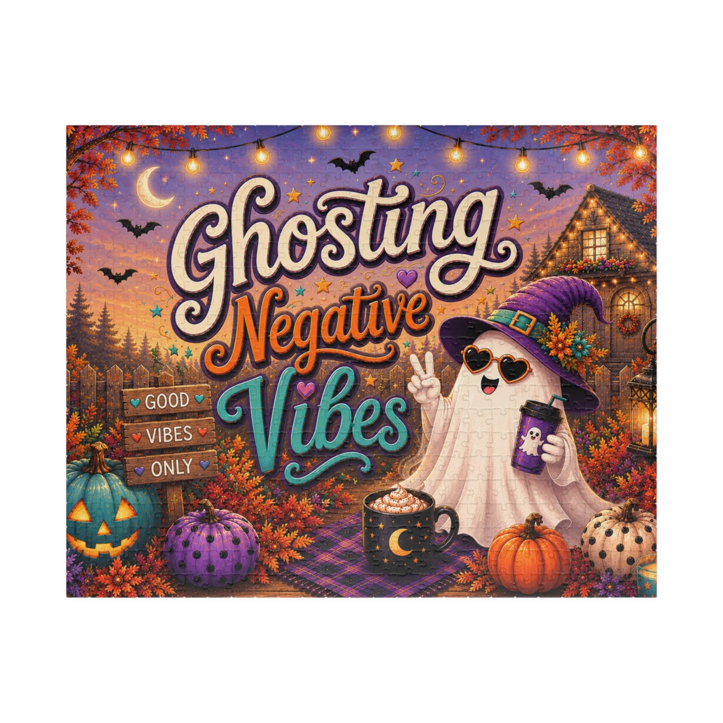 Ghosting Negative Vibes Halloween Puzzle
