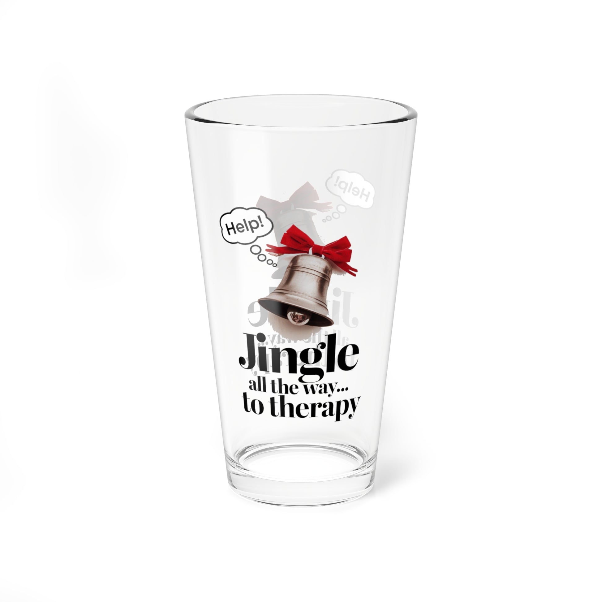Jingle All The Way... To Therapy, Christmas Pint Glass, 16oz