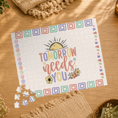 Tomorrow Needs You - Affirmation Puzzle Gift for Survivors and Puzzle Lovers
