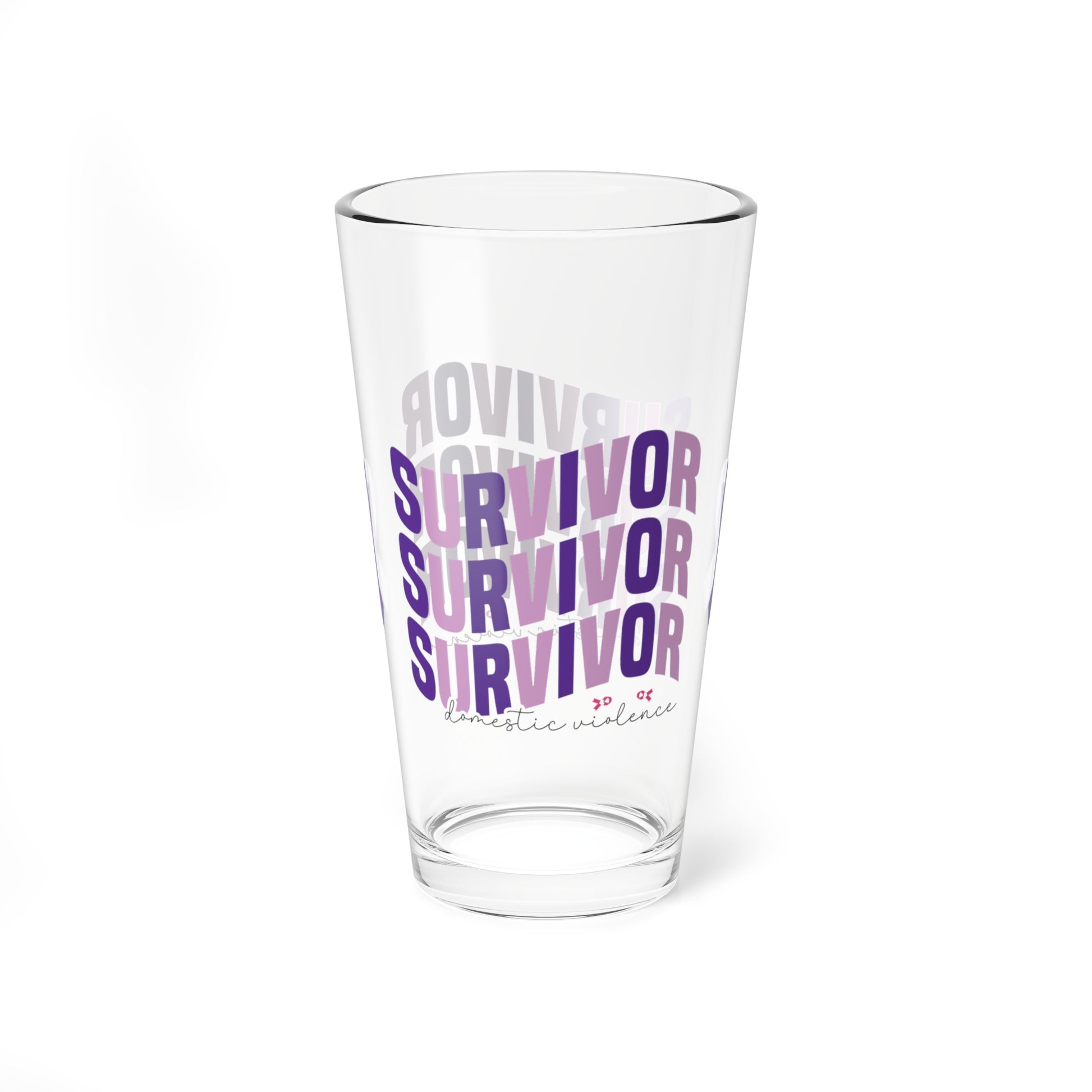 Survivor Survivor Survivor pint glass for Domestic Violence strength awareness
