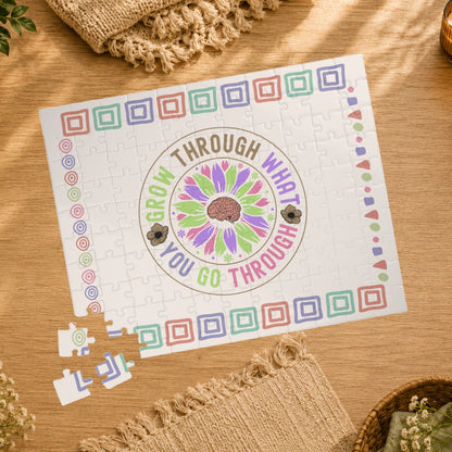 Grow Through What You Go Through - Affirmation Puzzle Gift for Survivors and Puzzle Lovers