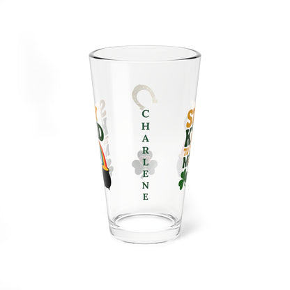 Stay Kind To Your Mind: Personalized St. Patrick's Day Pint Glass - Customizable Name for Happiness and Positivity