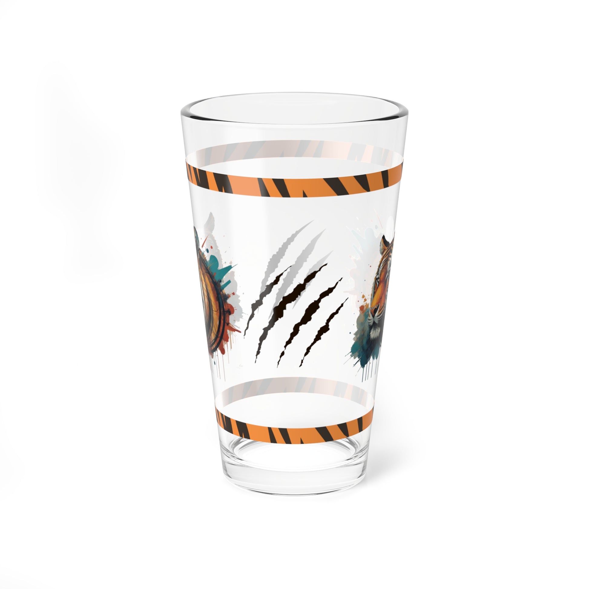 The Resilient Tiger Within 16oz Tiger Pint Glass - Inspiring Strength, Courage, and Empowerment